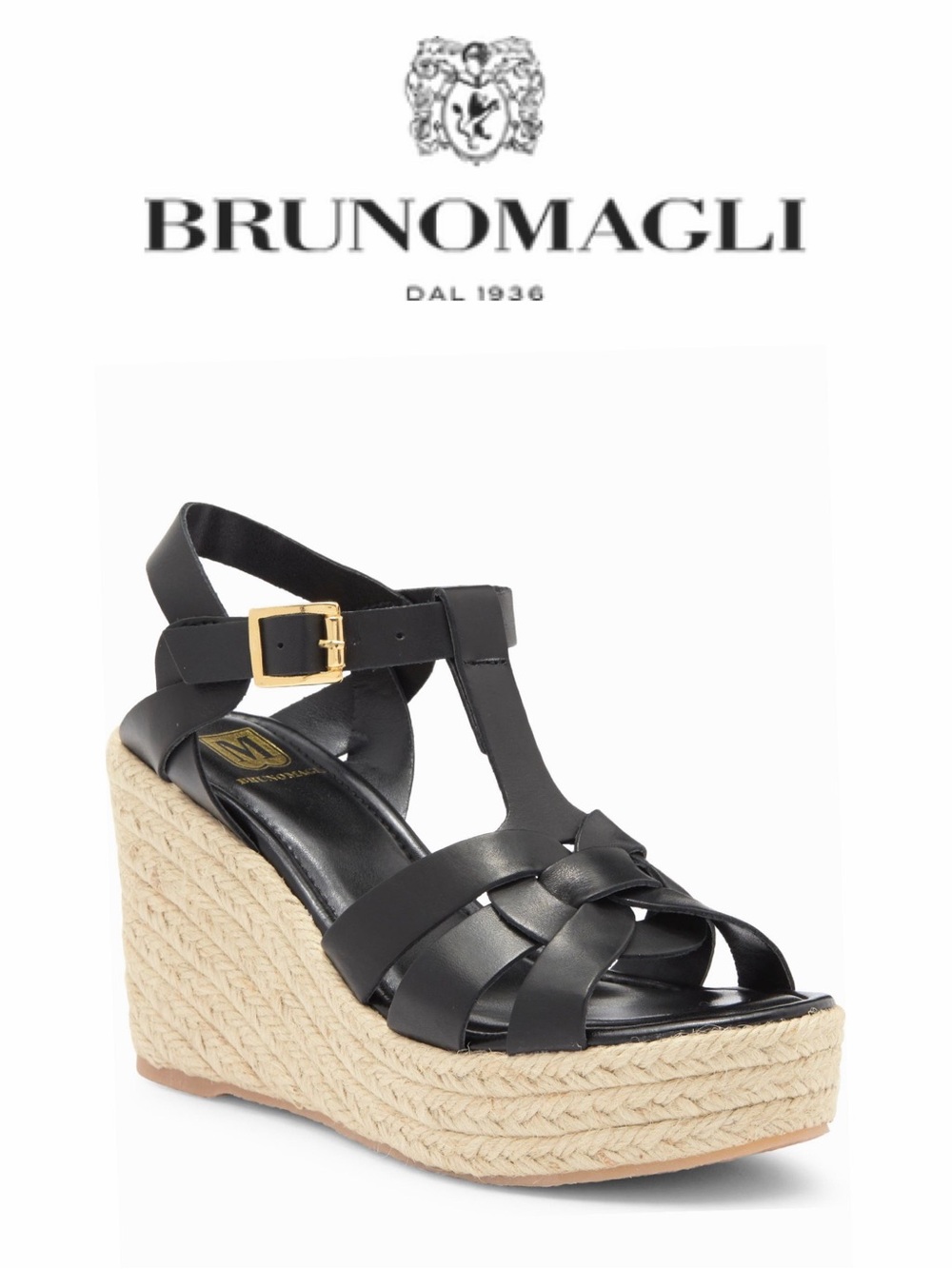 NIB BRUNO MAGLI Estra Espadrille Platform Wedge Sandal Size 9